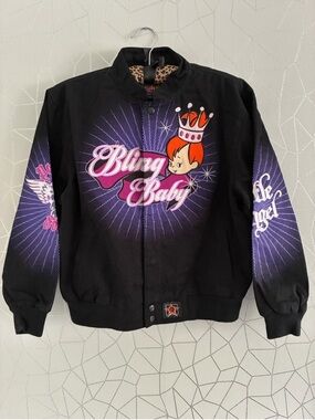 The Flintstones Pebbles Jacket 9-10 girls womens S cotton Embroidered JH Design